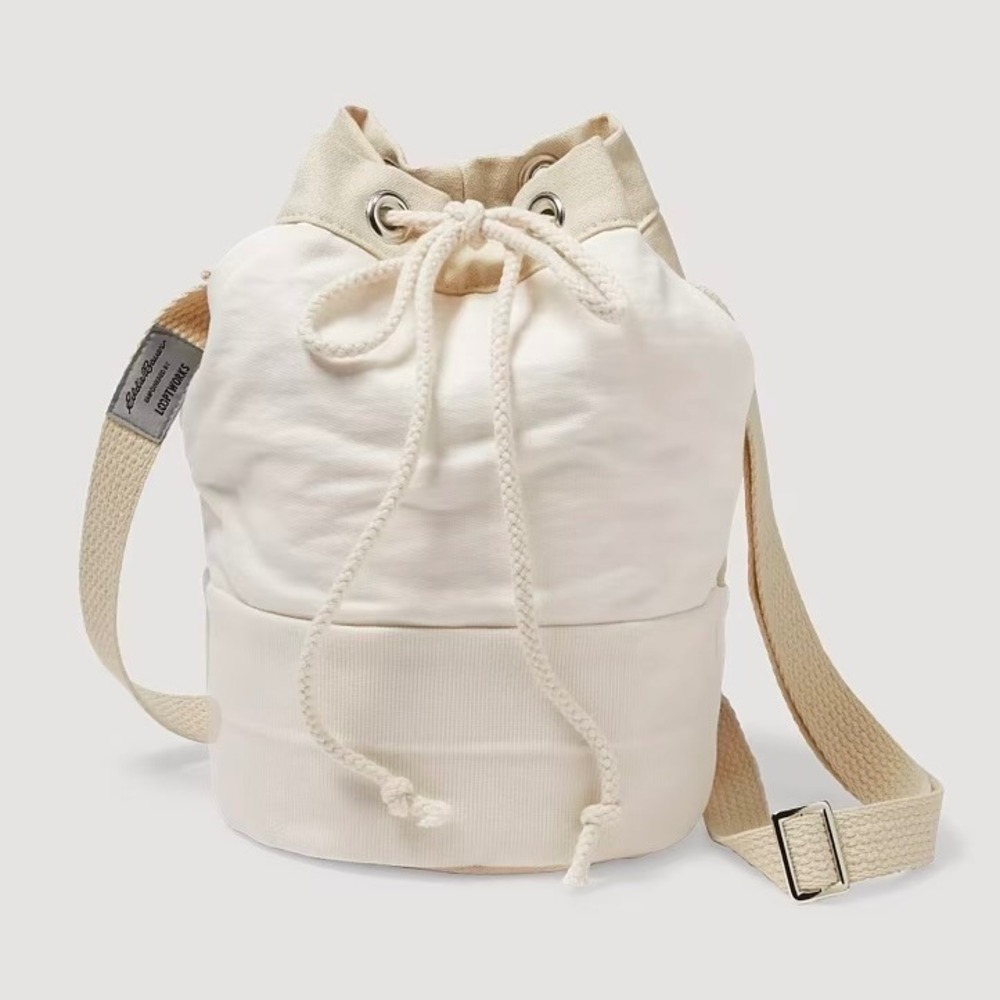 Eddie Bauer X Looptworks Upcycled Bucket Bag, Mineral Wash Oatmeal‎